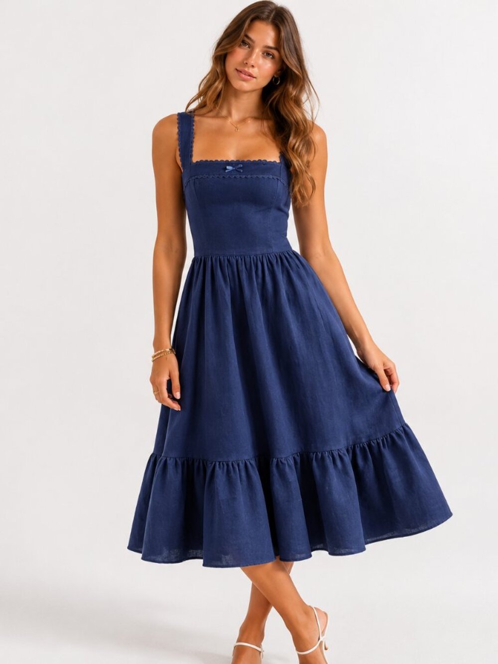 Reformation Rowen Linen Midi Dress